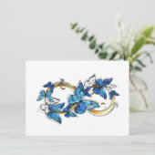 Symbool oneindigheid van Blauwe Morpho Vlinders Bedankkaart (Staand voorkant)