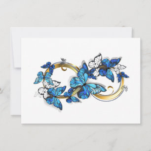 Symbool oneindigheid van Blauwe Morpho Vlinders Bedankkaart