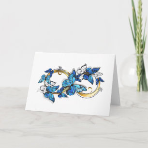 Symbool oneindigheid van blauwe Morpho vlinders Bedankkaart