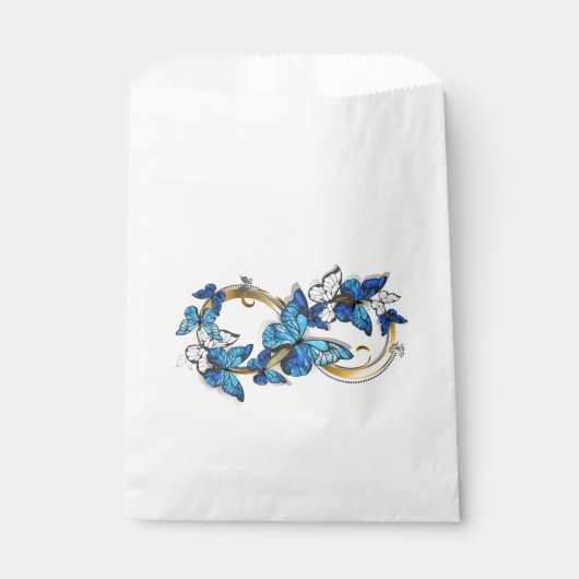 Symbool oneindigheid van blauwe Morpho vlinders Bedankzakje (Voorkant)