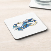 Symbool oneindigheid van Blauwe Morpho Vlinders Bier Onderzetter (Linkerzijde)