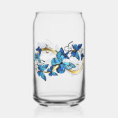 Symbool oneindigheid van Blauwe Morpho Vlinders Blikvorm Glas (Achterkant)