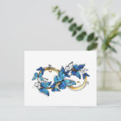 Symbool oneindigheid van Blauwe Morpho Vlinders Briefkaart (Staand voorkant)