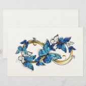 Symbool oneindigheid van Blauwe Morpho Vlinders Briefpapier (Voorkant / Achterkant)
