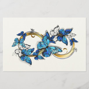 Symbool oneindigheid van Blauwe Morpho Vlinders Briefpapier