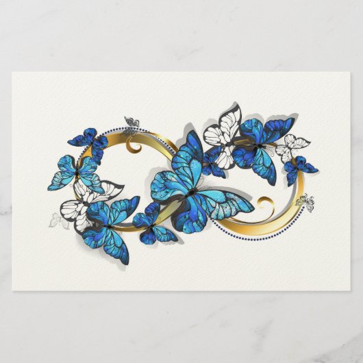 Symbool oneindigheid van Blauwe Morpho Vlinders Briefpapier (Voorkant)