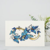 Symbool oneindigheid van Blauwe Morpho Vlinders Briefpapier (Staand voorkant)