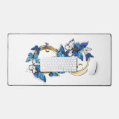 Symbool oneindigheid van Blauwe Morpho Vlinders Bureaumat (Keyboard & Muis)