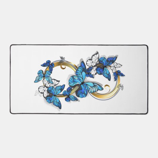 Symbool oneindigheid van Blauwe Morpho Vlinders Bureaumat (Voorkant)