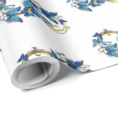 Symbool oneindigheid van blauwe Morpho vlinders Cadeaupapier (Rol Hoek)