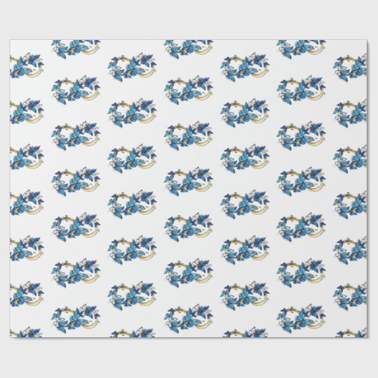 Symbool oneindigheid van blauwe Morpho vlinders Cadeaupapier (Vlak)