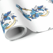 Symbool oneindigheid van blauwe Morpho vlinders Cadeaupapier (Rol Hoek)