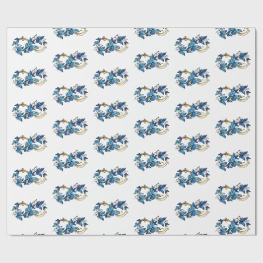 Symbool oneindigheid van blauwe Morpho vlinders Cadeaupapier (Vlak)