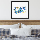 Symbool oneindigheid van Blauwe Morpho Vlinders Canvas Afdruk (Insitu (Slaapkamer))