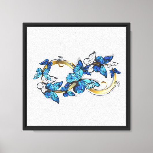 Symbool oneindigheid van Blauwe Morpho Vlinders Canvas Afdruk (Voorkant)