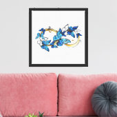 Symbool oneindigheid van Blauwe Morpho Vlinders Canvas Afdruk (Insitu (Woonkamer))