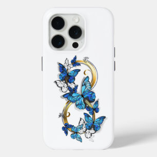 Symbool oneindigheid van blauwe Morpho vlinders iPhone 15 Pro Case