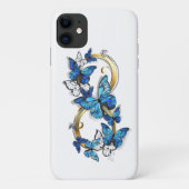 Symbool oneindigheid van blauwe Morpho vlinders Case-Mate iPhone Case (Achterkant)
