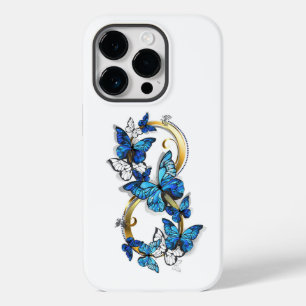 Symbool oneindigheid van Blauwe Morpho Vlinders Case-Mate iPhone 14 Pro Hoesje