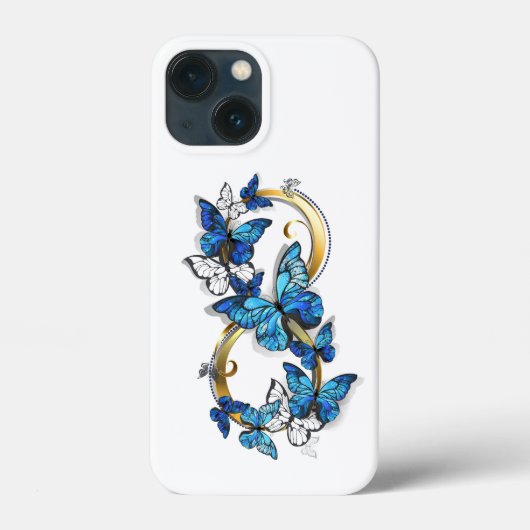 Symbool oneindigheid van blauwe Morpho vlinders Case-Mate iPhone Case (Achterkant)