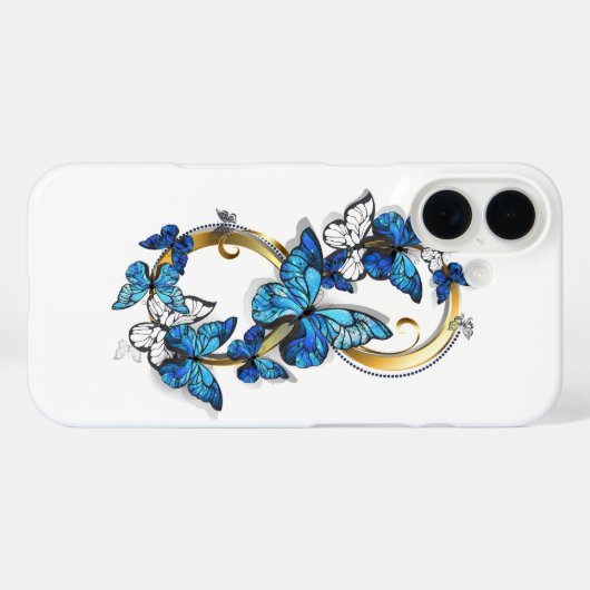 Symbool oneindigheid van Blauwe Morpho Vlinders Case-Mate iPhone Case (Achterkant (horizontaal))
