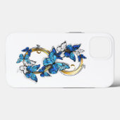 Symbool oneindigheid van Blauwe Morpho Vlinders Case-Mate iPhone Case (Achterkant (horizontaal))