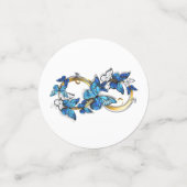 Symbool oneindigheid van blauwe Morpho vlinders Confetti (Kleine voorkant)