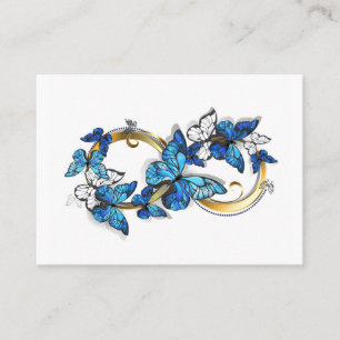 Symbool oneindigheid van blauwe Morpho vlinders Contactkaartje