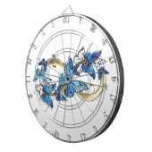 Symbool oneindigheid van blauwe Morpho vlinders Dartbord (Voorkant Rechts)