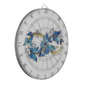 Symbool oneindigheid van blauwe Morpho vlinders Dartbord (Voorkant Links)
