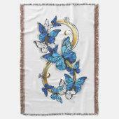 Symbool oneindigheid van blauwe Morpho vlinders Deken (Voorkant Verticaal)