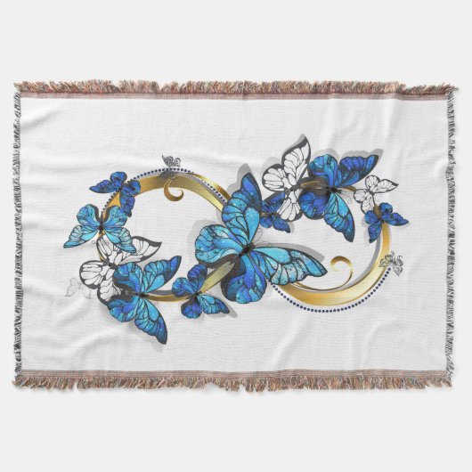 Symbool oneindigheid van blauwe Morpho vlinders Deken (Voorkant)
