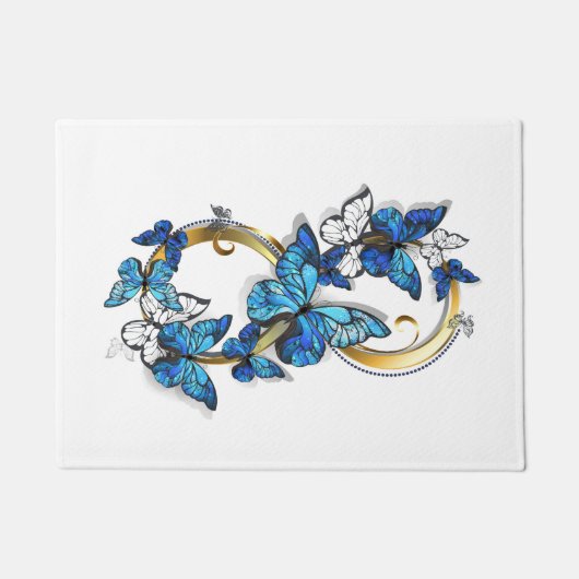 Symbool oneindigheid van blauwe Morpho vlinders Deurmat (Voorkant)