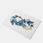 Symbool oneindigheid van blauwe Morpho vlinders Deurmat (Schuin)