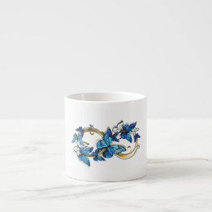Symbool oneindigheid van Blauwe Morpho Vlinders Espresso Kop