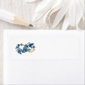 Symbool oneindigheid van Blauwe Morpho Vlinders Etiket (Insitu)