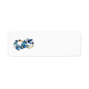 Symbool oneindigheid van Blauwe Morpho Vlinders Etiket