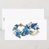 Symbool oneindigheid van Blauwe Morpho Vlinders Feestdagenkaart (Voorkant / Achterkant)