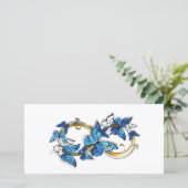 Symbool oneindigheid van Blauwe Morpho Vlinders Feestdagenkaart (Staand voorkant)