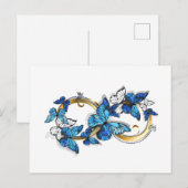 Symbool oneindigheid van Blauwe Morpho Vlinders Feestdagenkaart (Voorkant / Achterkant)