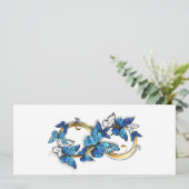 Symbool oneindigheid van Blauwe Morpho Vlinders Feestdagenkaart (Staand voorkant)