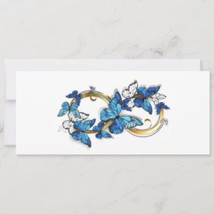 Symbool oneindigheid van Blauwe Morpho Vlinders Feestdagenkaart
