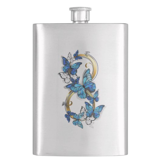 Symbool oneindigheid van blauwe Morpho vlinders Flacon (Voorkant)
