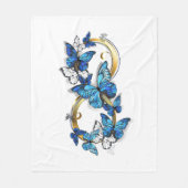 Symbool oneindigheid van Blauwe Morpho Vlinders Fleece Deken (Voorkant)