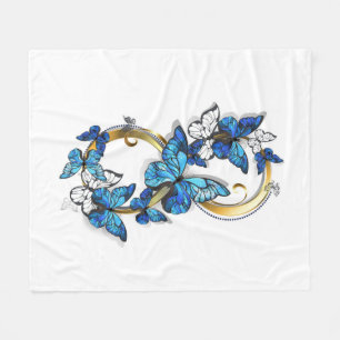 Symbool oneindigheid van Blauwe Morpho Vlinders Fleece Deken