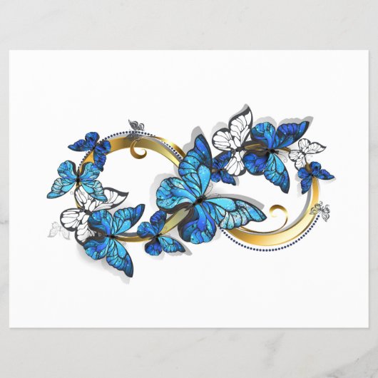 Symbool oneindigheid van blauwe Morpho vlinders Flyer (Voorkant)