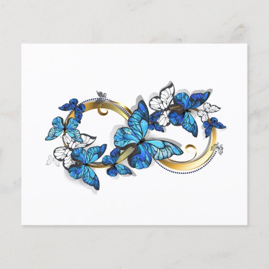 Symbool oneindigheid van Blauwe Morpho Vlinders Flyer (Voorkant)
