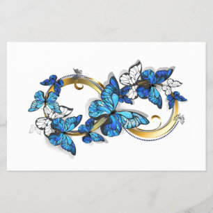 Symbool oneindigheid van Blauwe Morpho Vlinders Flyer