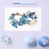 Symbool oneindigheid van Blauwe Morpho Vlinders Flyer (Enkel)