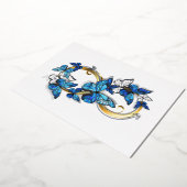 Symbool oneindigheid van blauwe Morpho vlinders Folie Uitnodiging (Gedraaid)